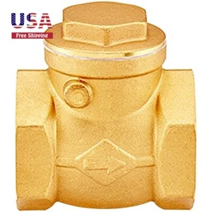 Solid Brass Horizontal Swing Check Valve 3/4" Female Thread Non-return One-Way - Picture 1 of 6