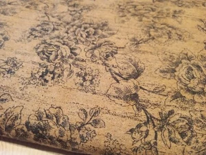 Beautiful Brown Fabric Black Roses Dark Cottage Moody Fabric BTHY - Picture 1 of 2