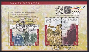 2000 Towards Federation CTO Mini Sheet - London 2000 Stamp Exhibition - Picture 1 of 1