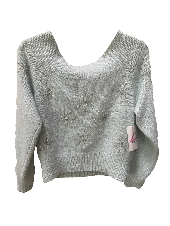 Suéter Años 80 EXTRA ENERGY Talla M Copo de Nieve Navidad Angora Cuentas Verde Claro Foto 1 de 4