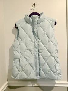 Brooks Brothers Weste Damen Gr. 16 babyblau durchgehender Reißverschluss gesteppt gefütterte Entendaunen - Bild 1 von 7