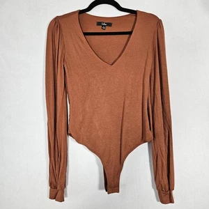 Lulus Body Damen gerippt rustikal S V-Ausschnitt Langarm Stretch minimalistisch - Bild 1 von 12