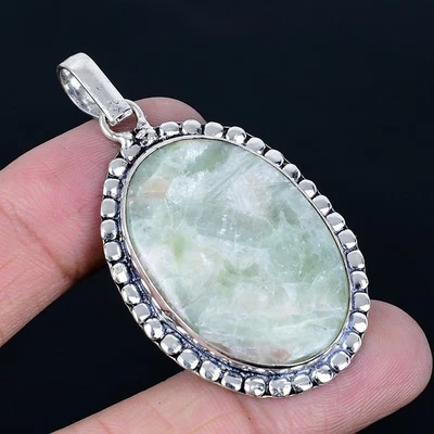 Colgante hecho a mano de serafinita naranja enchapado en plata 925 de 2,37" Foto 1 de 3