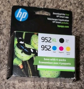 4-PACK HP GENUINE 952XL BLACK & 952 COLOR INK New Sealed Expires 2026 - Bild 1 von 5