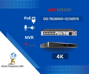 NVR Hikvision 4K AcuSense 16 CH y 12 MP DS-7616NXI-I2/16P/S Facial Recognition - Picture 1 of 3