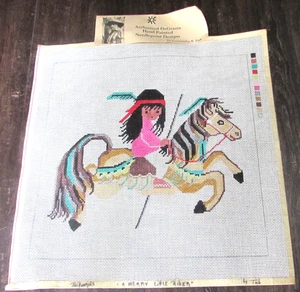 Sundance Designs DeGrazia Needlepoint Canvas Hand-Painted A Merry Little Rider - Picture 1 of 16