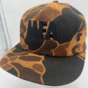 Vintage USA MADE Orange Camo MFA Farm Hunting Trucker Hat Snap Cap Embroidery - Picture 1 of 7
