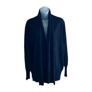 MELA PURDUE Black Open Shawl Collar  100% Merino Cardigan Size 1X /Size 16 - Bild 1 von 20