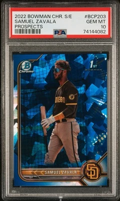 2022 Bowman Chrome Sapphire Edition Samuel Zavala 1st Prospect PSA 10 Gem Mint - Image 1 of 2