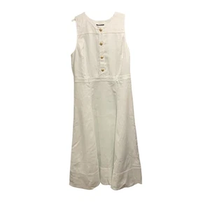 Vestido midi J Crew para mujer sin mangas mezcla de lino 8 nuevo con etiquetas Preppy Resort vacaciones - Imagen 1 de 8