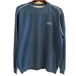 Callaway Golf Pullover Crewneck Sweatshirt Men’s L  Embroidered Logo Blue Preppy - Picture 1 of 8