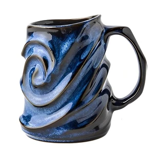 Tazza da caffè in ceramica di grande capacità a forma di viso in rilievo 17 oz - unica fatta a mano... - Foto 1 di 6