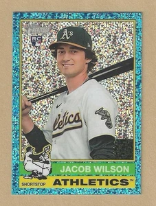 2025 Topps Heritage JACOB WILSON #15 Light Blue Sparkle Refractor Athletics RC - Picture 1 of 2