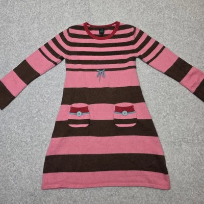 Vestido Mini Boden Niñas 11-12 Multicolor Rayas Manga Larga Mezcla Angora  Foto 1 de 4