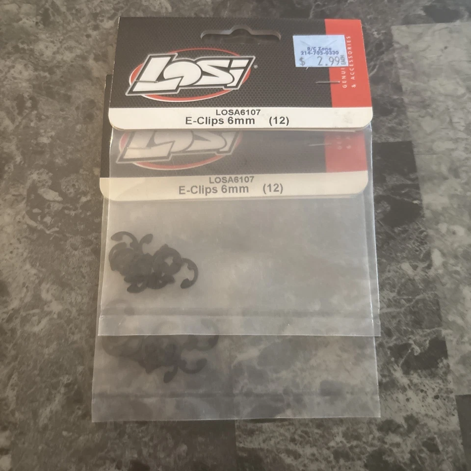 (B1) Losi LOSA6107 E-Clips, 6mm (12) ( Lot Of 2 ) - Image 1 of 1