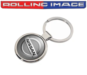 NEW metal Chrome Carbon shadow Nissan Key Chain Key Fob - domed epoxy logo - Picture 1 of 1