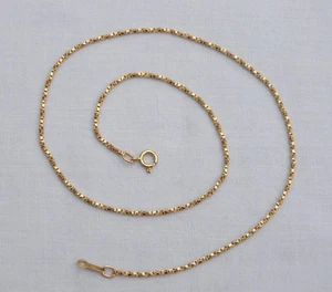 VJ HERVORRAGENDE 16" LANGE 9 KT GELBGOLD 1,2 mm gedrehte Box Gliederkette Halskette - 4,1 g - Bild 1 von 18