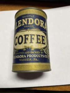 Antike Glendora Kaffee Mustergröße Papieretikett Kaffeedose Warren Pa. 1920’s - Bild 1 von 5