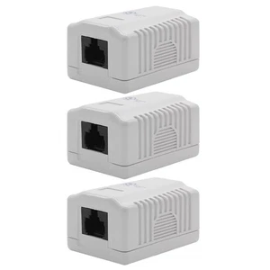 3 Stück 1-Port CAT6 RJ45 8P8C Netzwerk LAN Ethernet Kabel Wand Aufputz Box - Bild 1 von 6