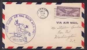 FIRST FLIGHT - AKRON, OHIO, A.M.-11, P.O.D. - 1931 - Picture 1 of 2