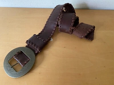 Used - Riemen/Gürtel - Schnalle Metall - Leder - Größe 90 - 5 CM Breite - Bild 1 von 4