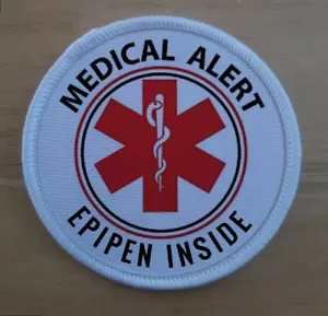 Medical Alert Epipen Allergy Awareness Patch Badge Patches Badges - Picture 1 of 1