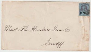 1893 THOMAS RUSSELL AT CONSTANTINOPLE TO CARDIFF 2½d O'PRINTED 40 PARAS =C= 3VOS - Picture 1 of 3
