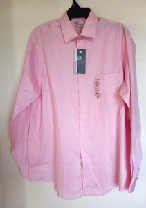 Van Heusen Lux Sateen Regular Fit No Iron Dress Shirt Men's Size 16.5 Pink NEW - Picture 1 of 4