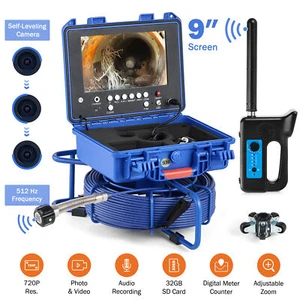 9In Self-Leveling Sewer Camera 165ft Pipe Inspection Camera w 512Hz Locator 32GB - Picture 1 of 15