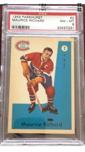 PSA GRADED: 1959 PARKHURST #2 MAURICE RICHARD NM-MT 8 - Picture 1 of 3
