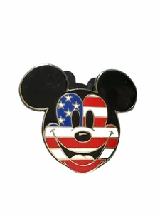 Disney Pin Mickey Mouse Patriotic USA Flag Stars Stripes Face Metal Enamel 2009 - Picture 1 of 3
