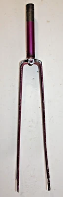 Vintage Touring Road Bike Fork 27" 1" Threaded 167mm Magenta Steel USA Shipping - Image 1 of 4