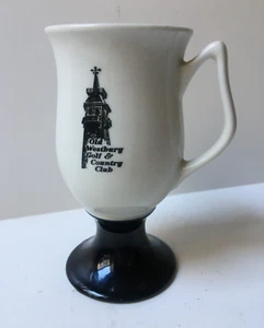 Vintage Old Westbury Gold & Country Club HALL Pottery Pedestal Coffee MUG 6"H - Picture 1 of 6