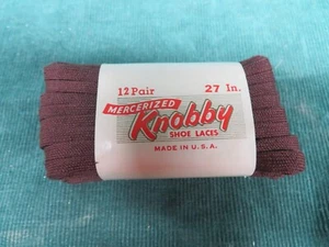 12 pair Vintage Brown Shoelaces Laces Made In USA KNOBBY Brand 27 Inch - Picture 1 of 2