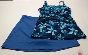 NEW Lands'End Tankini Swimsuit Top 14D & Swim Skirt L size 14 NWOT FigureControl - Picture 1 of 18