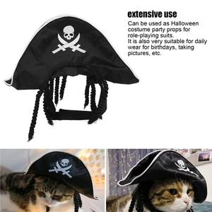 Pet Pirate Hat Durable Fun Halloween Party Hat Suitable for Cats and Dogs of - Picture 1 of 12