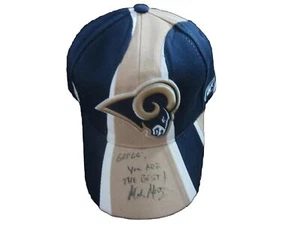 MIKE MARTZ Autograph SIGNED Hat CAP St Louis Rams REEBOK Blue & Gold INSCRIBED - Picture 1 of 4