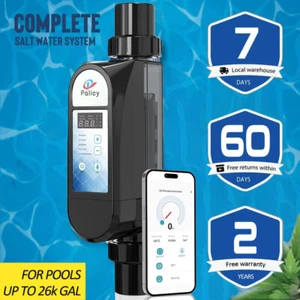 Pool Chlorinator System Salt Water Pool Chlorine Generator 2 Years Warranty - Picture 1 of 11