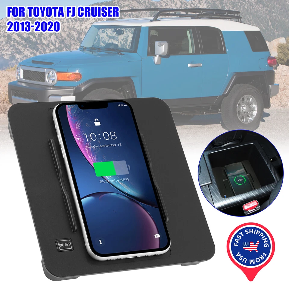 Bandeja cargador inalámbrico 15W consola central rápida para Toyota FJ Cruiser 2013-2020 Foto 1 de 4