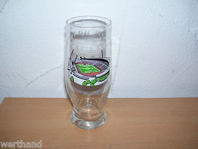 Fußballweltmeisterschaft 1974 Glas WM 74 mit Stadion von  Hannover - Bild 1 von 3