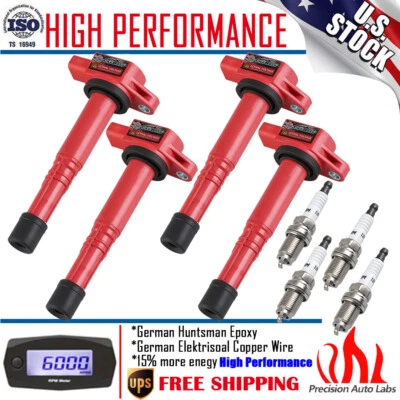4x bobinas de encendido + 4x bujías para Honda Accord Element 2003-2007 2,4L UF311 Foto 1 de 4
