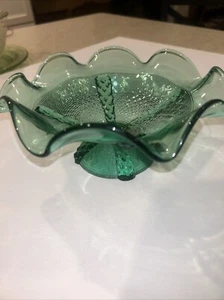 Antique 1897 Northwood Alaska Green Candy Compote Pedestal Dish Bowl EAPG Glass - Picture 1 of 7