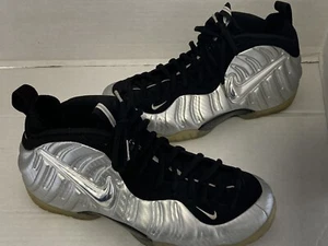 NIke Air Foamposite Pro Metallic Silver Surfer Black 616750-004 Men’s 11.5 j309 - Picture 1 of 6