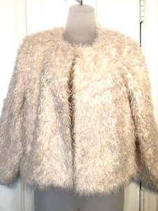 Cabi Jacket - Style #3024 - Faux Fur - Hook Closure - Sz XS - Cream - Picture 1 of 9