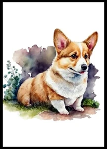 CORGI BEAUTIFUL SITTING DOG GREETINGS NOTE CARD - Picture 1 of 1