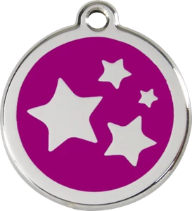 Red Dingo "Stars" Engraved Pet Dog & Cat ID Tag - Free Engraving - 11 Colours - Picture 1 of 25