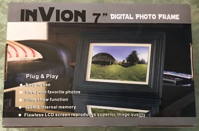 Marco de fotos digital Plug & Play InVion 7" 128 MB memoria interna nuevo en caja Foto 1 de 3