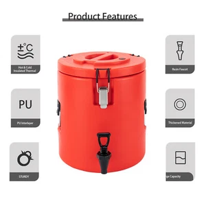 Insulated Beverage Server/Dispenser 3.7Gallon Hot&Cold Drinks w/Spigot For Home - Picture 1 of 15