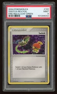 2004 Pokemon EX Switch Reverse Foil 102/112 Fire Red & Leaf Green Trainer PSA 9 - Picture 1 of 2