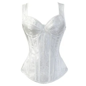 Steampunk Corset Vest Gothic Overbust Corset Top Straps Zipper Corsets &Bustiers - Picture 1 of 12